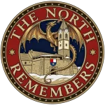 Magnetna naljepnica za auto Čakovec Grad Zrinskih i Pozoj s motivom Starog grada Zrinskih, zmaja Pozoja i natpisom The North Remembers